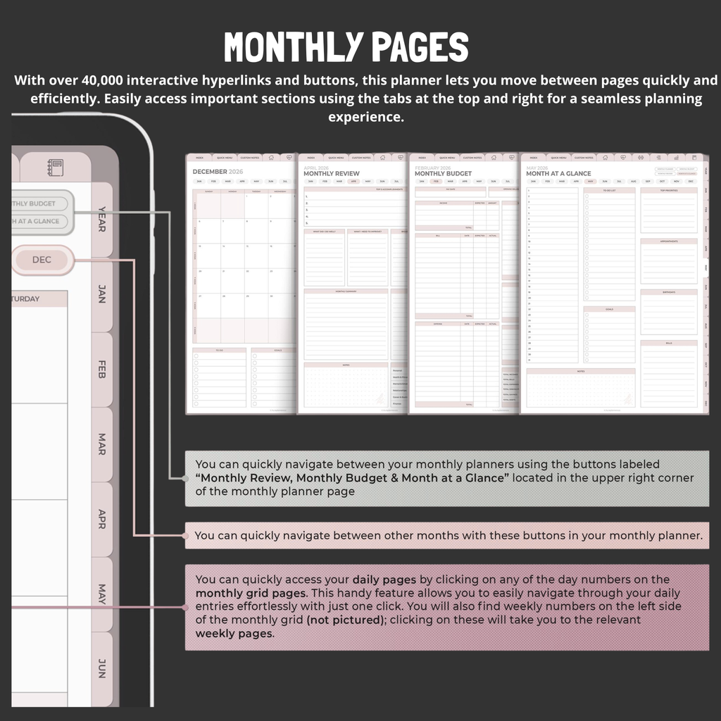 2026 Smart Digital Planner for Goals, Productivity & Organization