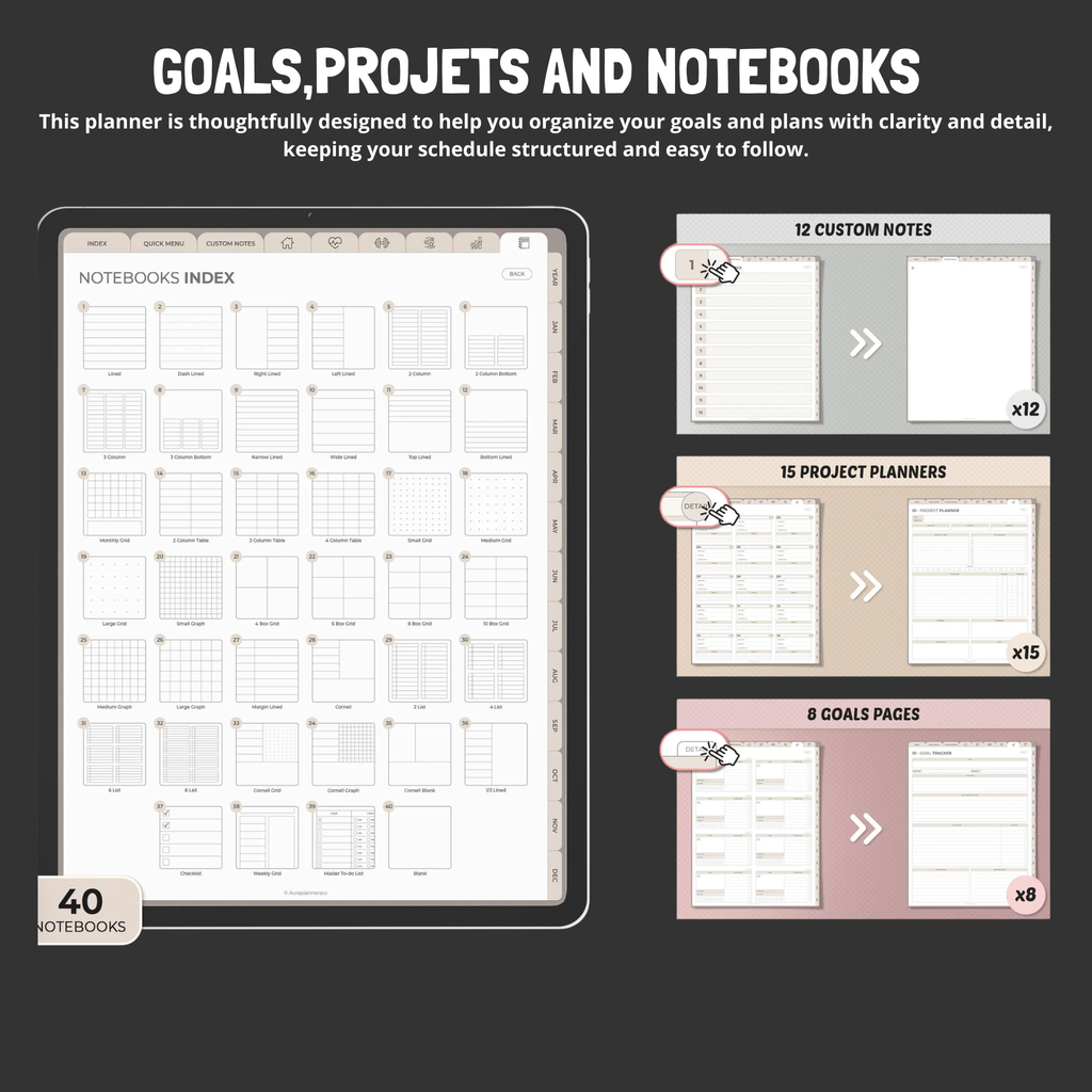 2026 Smart Digital Planner for Goals, Productivity & Organization
